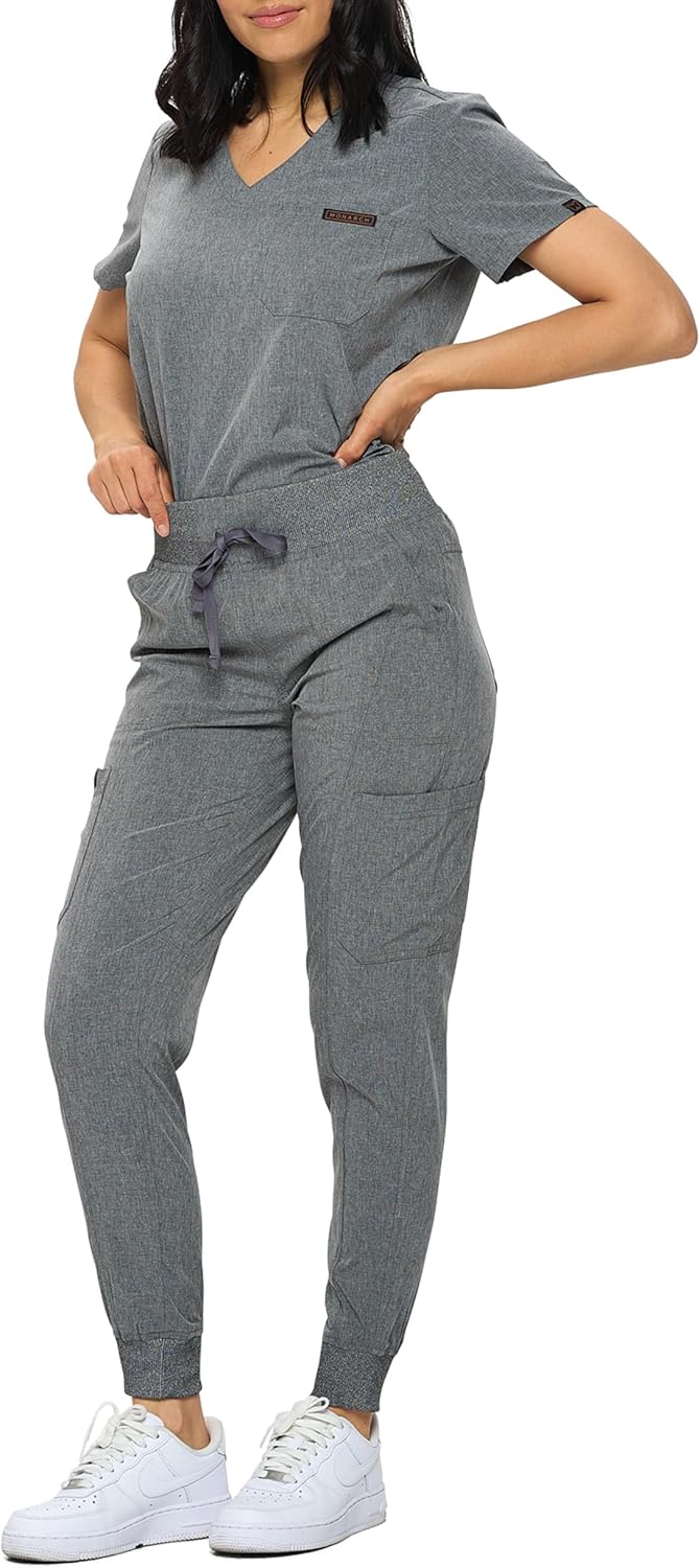 Slim Fit Stretchy Scrubs for Women - Jogger Scrub Set Comfort