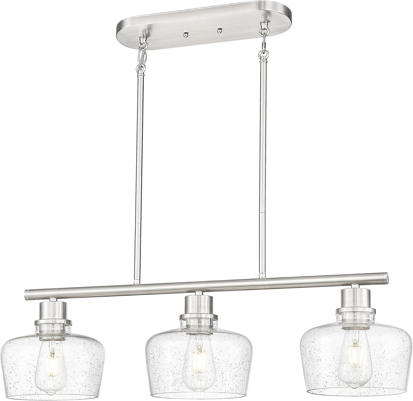Emak 32 Inch Dining Room Light Fixture with Brushed Nickel Finish
