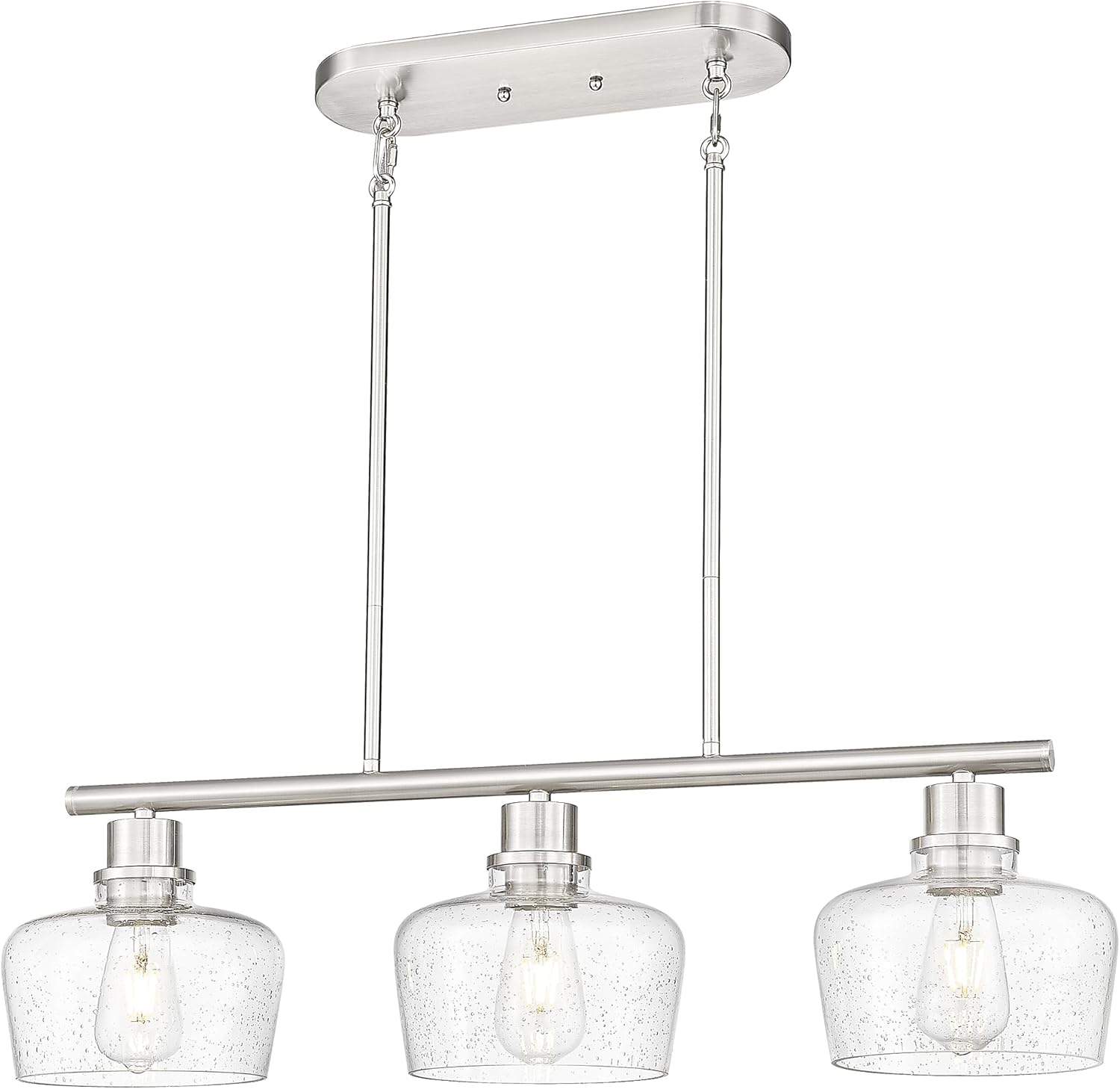 Emak 32 Inch Dining Room Light Fixture with Brushed Nickel Finish