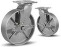 SY America 8in x 2in Cast Iron Caster Wheels - Heavy Duty Industrial