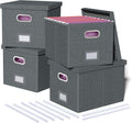 File Storage Organizer 4 Pack - Durable Collapsible File Boxes