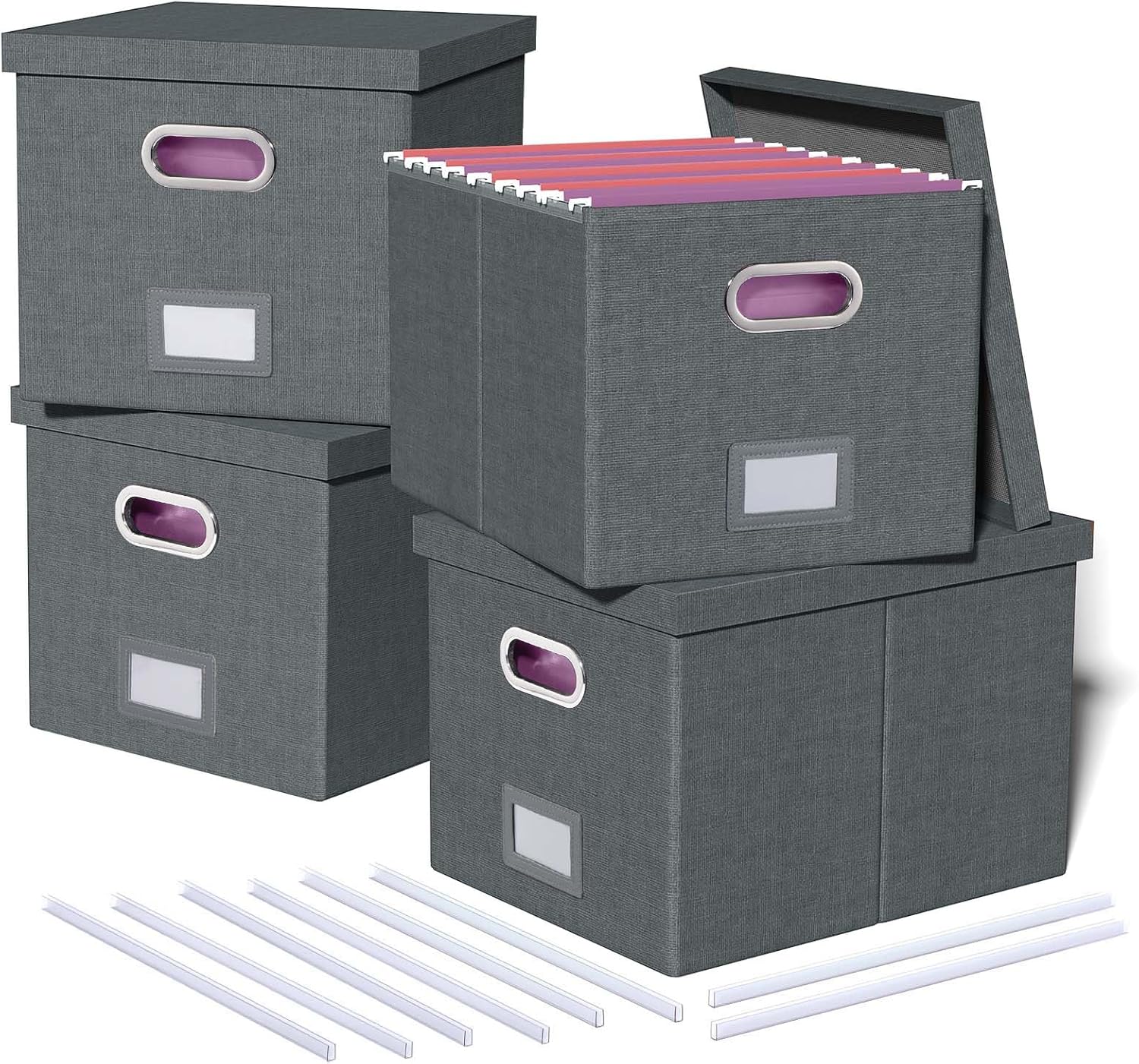 4 Pack File Storage Organizer for Letter and Legal Files