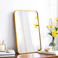 16x24 Rectangle Full Length Wall Mirror Gold - Slim Metal Frame