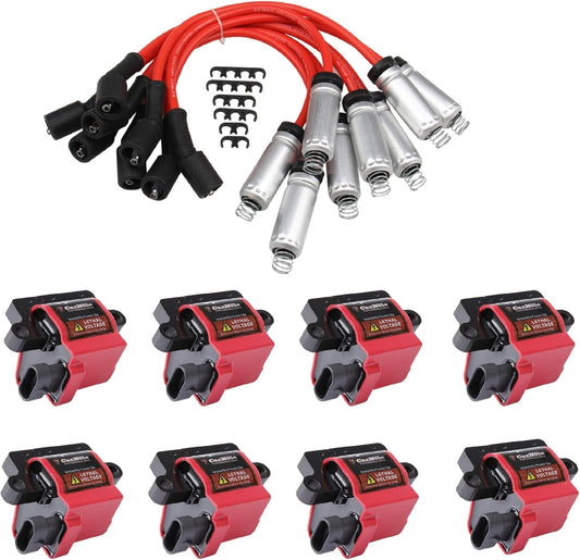 CarBole 8Pcs Ignition Coil Pack and Spark Plug Wire Set
