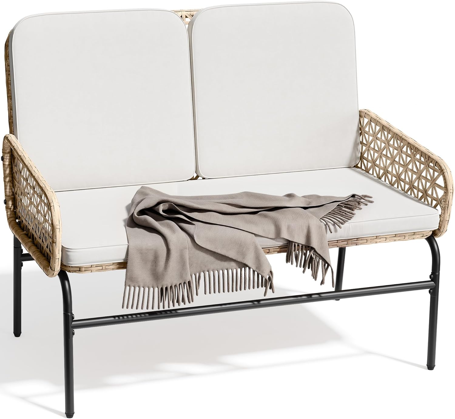 YITAHOME Patio Loveseat Wicker Outdoor Furniture for Comfort