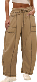 Athlisan Womens Baggy Barrel Pants Wide Leg Sweatpants - Relaxed