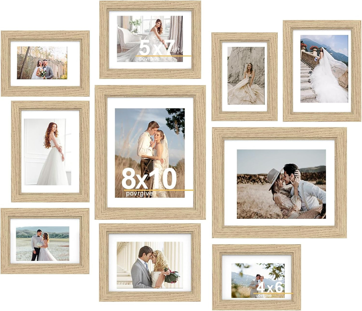 Picture Frames Set of 10 for Collage Wall Decor and Display
