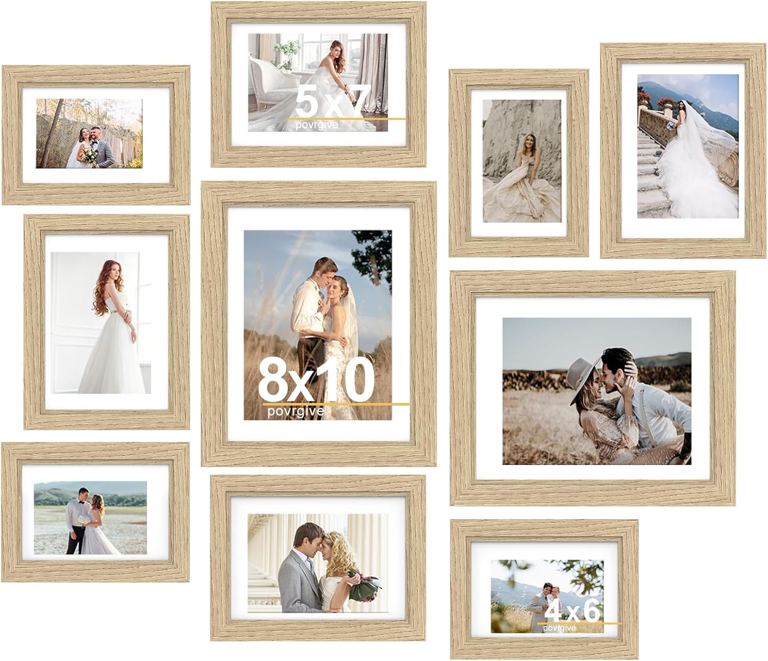 Picture Frames Set of 10 for Collage Wall Decor and Display