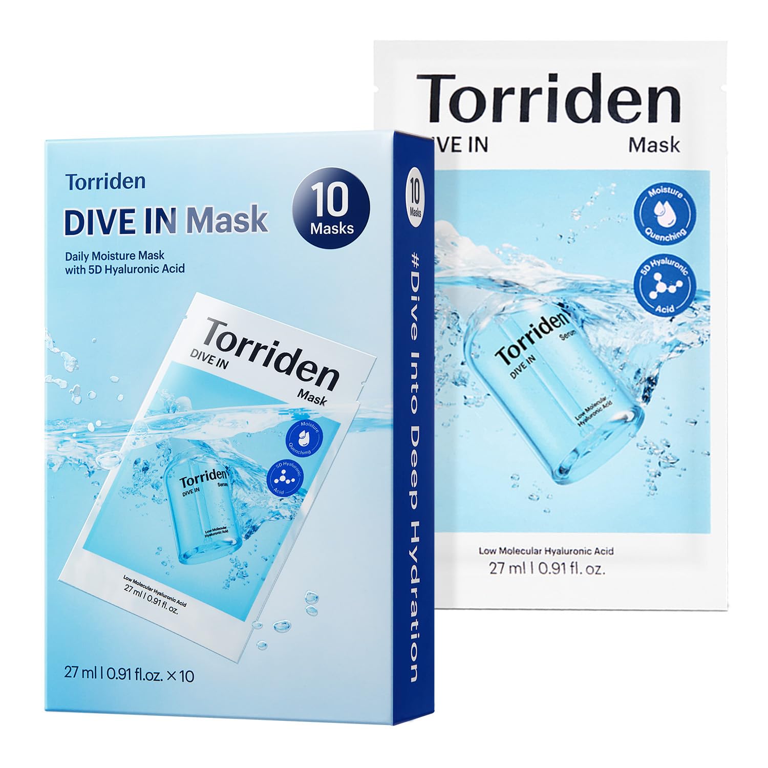 Torriden DIVE IN Hyaluronic Acid Facial Mask for Deep Hydration