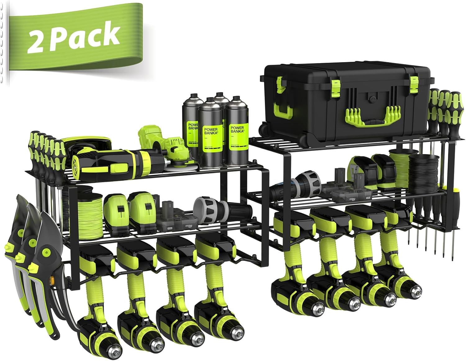 Ultimate Garage Tool Organizer Set - Heavy Duty Metal Rack