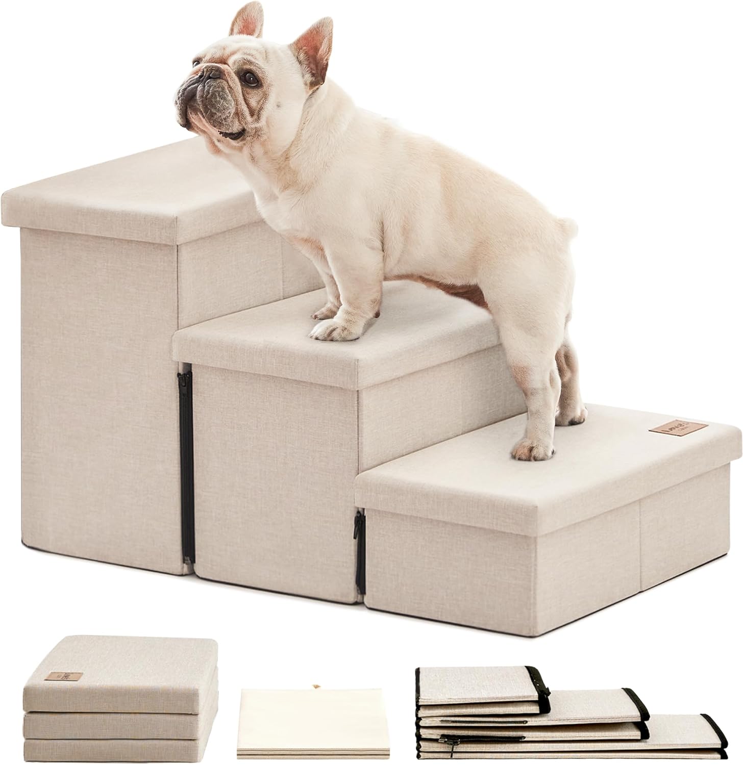 Love's Cabin Dog Stairs for High Bed - Foldable Pet Steps
