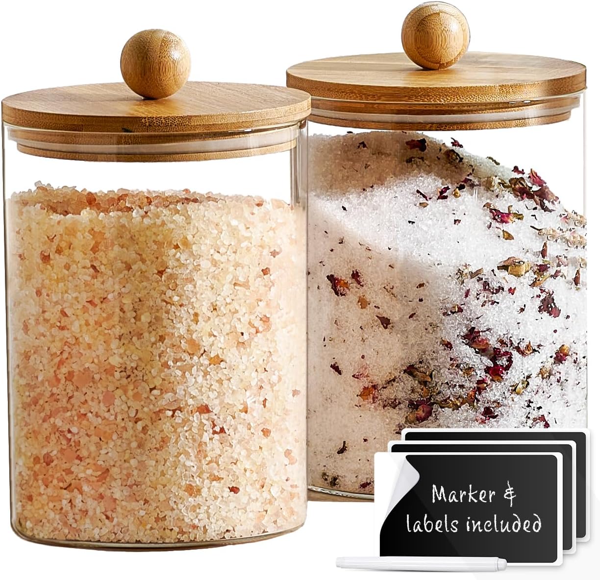 Set of 2 Large Glass Canisters for Kitchen Storage Solutions