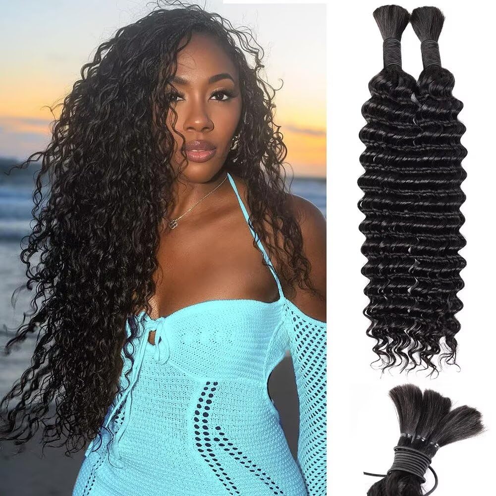 Human Braiding Hair 12A Deep Water Wave for Boho Braids