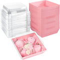 Pink Charcuterie Boxes with Clear Lids 4x4 in - 100 Pack