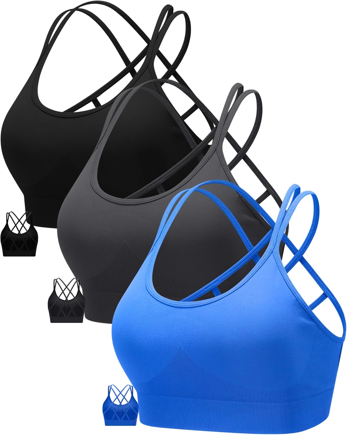 RUNNING GIRL Criss Cross Back Sports Bra for Women - Stylish Fit