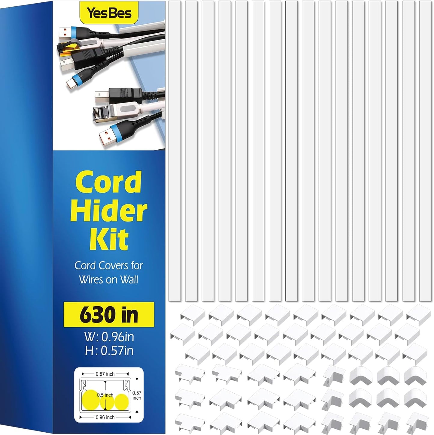630in Cord Hider Kit for Wall Mount TV and Cable Management