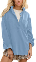 Locachy Women's Oversized Polo Neck Sweatshirt - Casual Cozy Fit Guide