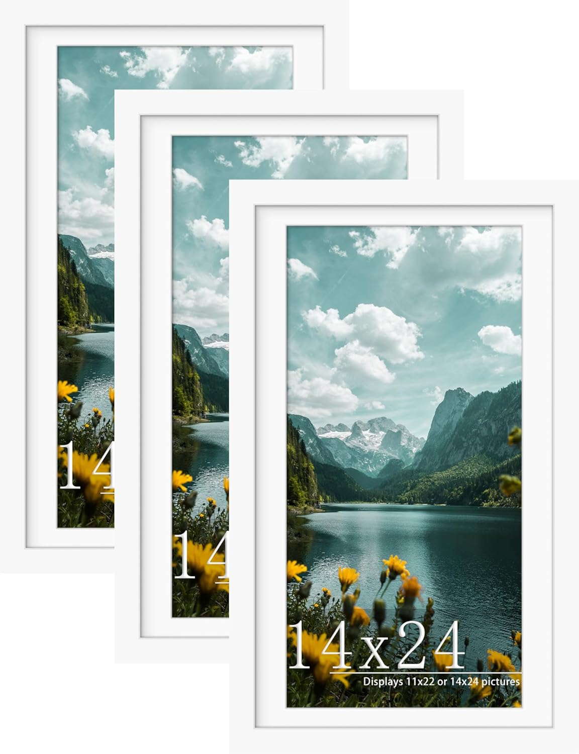Flexible 14x24 Picture Frame 3 Pack for Wall Mounting