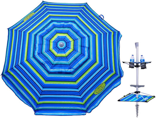 Tommy Bahama 7 ft Fiberglass Beach Umbrella with Table