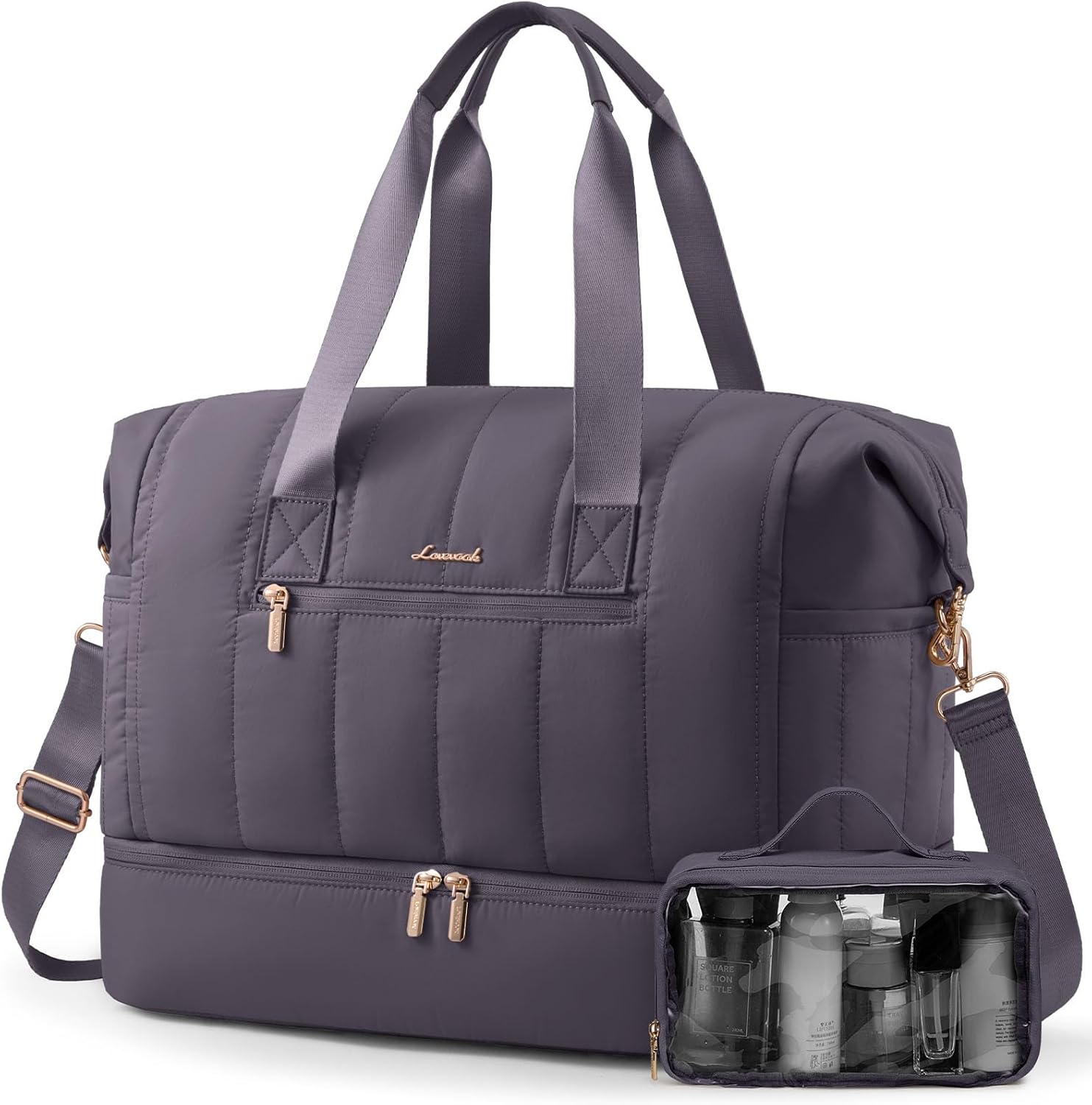LOVEVOOK Travel Duffle Bag with Shoe Compartment for Women