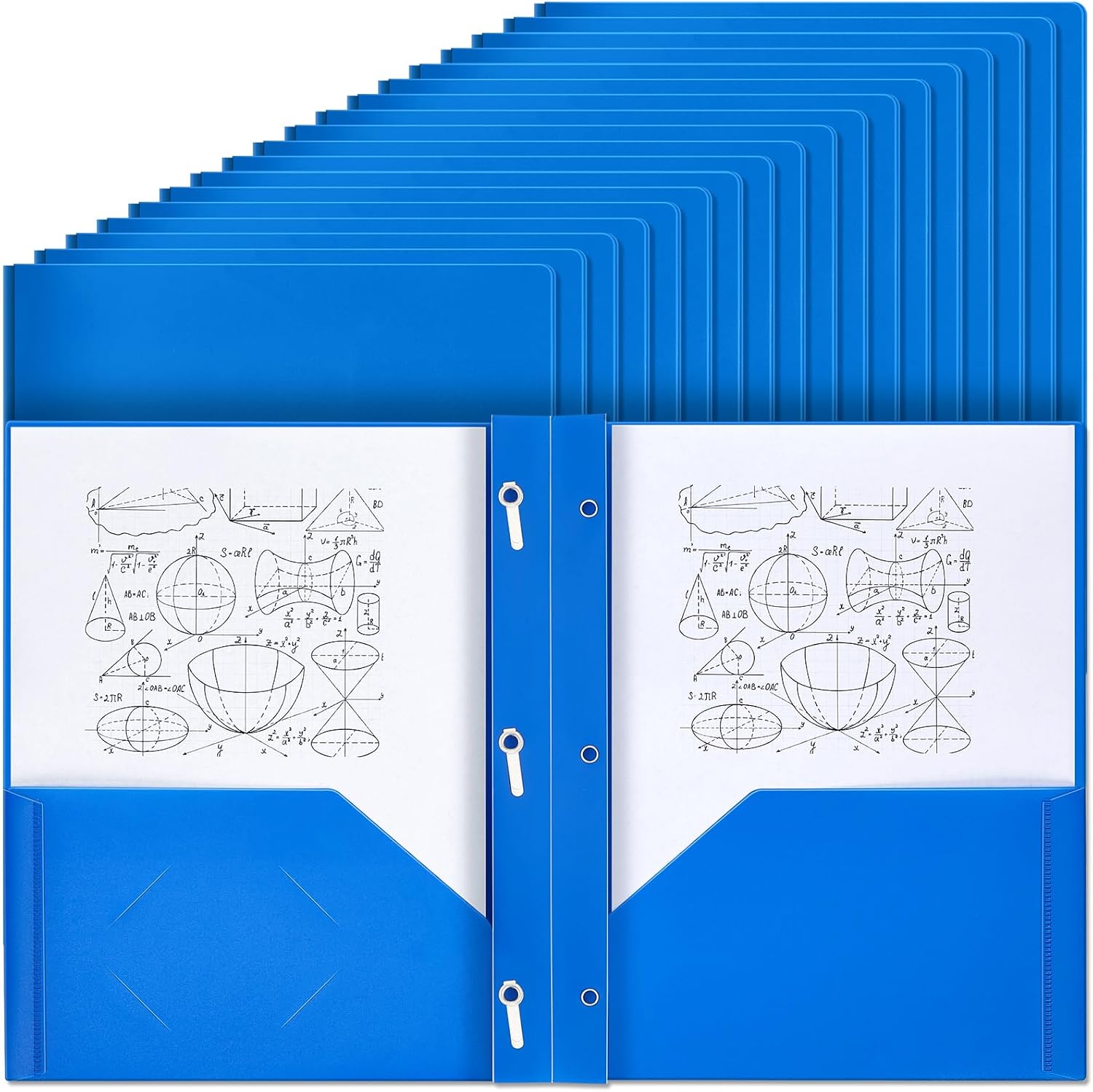 Yeaqee 60 Pcs Plastic Folders with Pockets for Office Use
