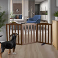Foldable Freestanding Indoor Dog Gate 24 in Height - Wooden 3-Panel