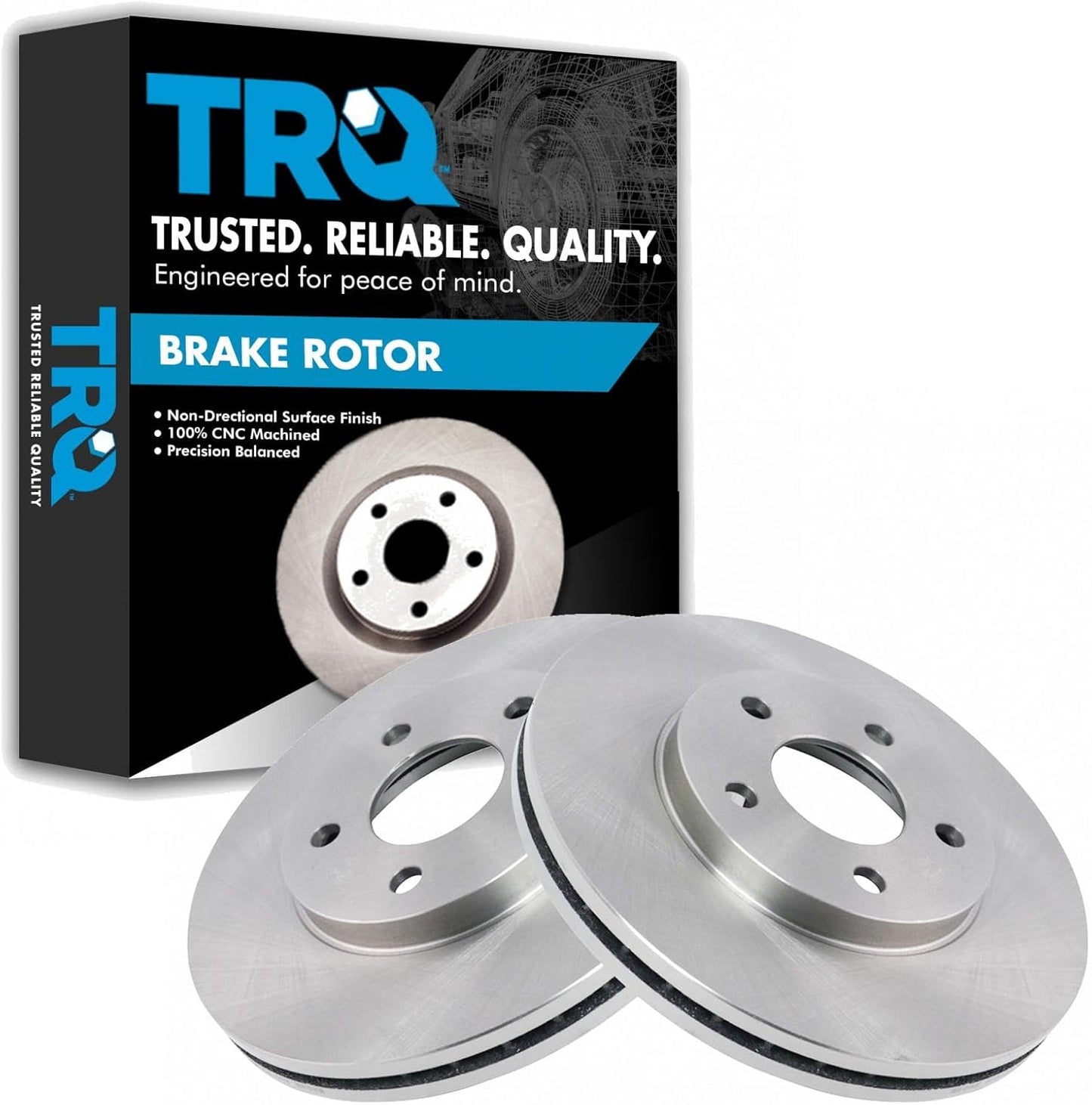 TRQ Front Brake Rotors Set Vented for Chevrolet Malibu & G6