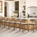 Upholstered Counter Height Bar Stools Set of 6 - Mid-Century Comfort