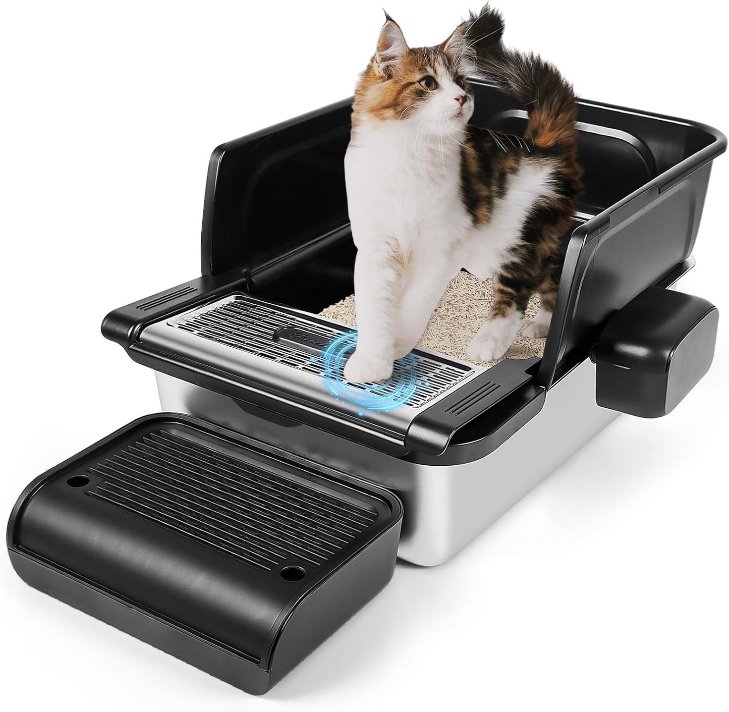 Stainless Steel Litter Box XXL for Easy Cleaning and Odor Control