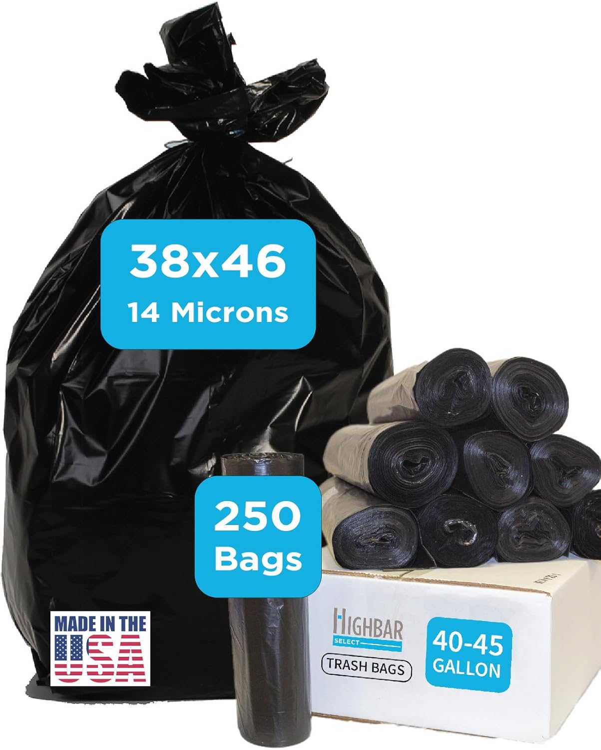 Heavy Duty Black Garbage Bags for Industrial and Commercial Use