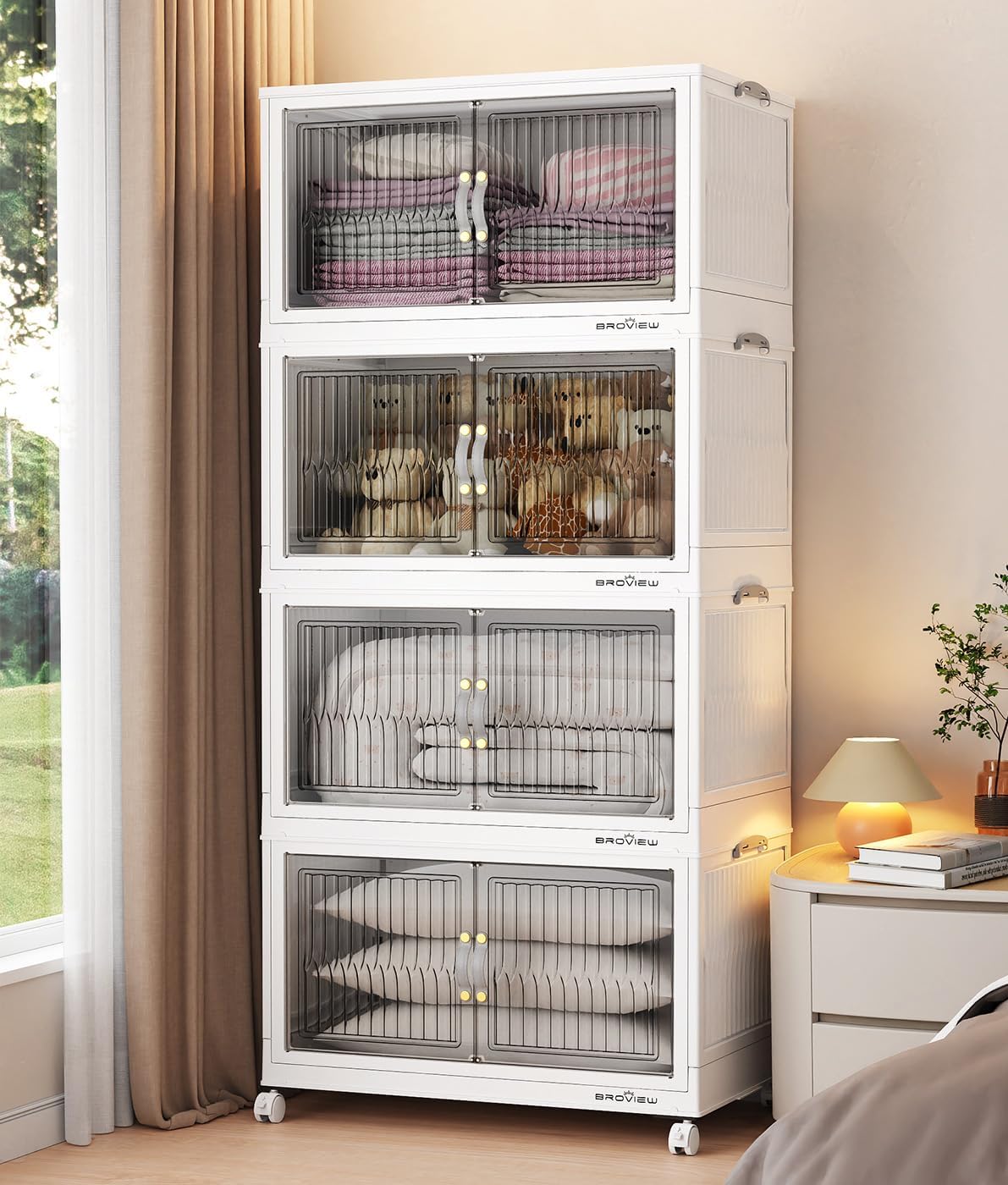 320 Qt Stackable Storage Bins with Lid for Closet Organization