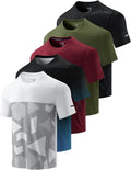 5 Pack Mens Active Quick Dry Crew Neck T Shirts - Gym Staple Liberty