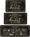 Artoid Mode Black Cooking Sets Kitchen Mats Set of 3 - Low-Profile
