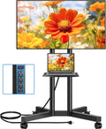 Rfiver Mobile TV Cart Rolling TV Stand with Power Outlet - Adjustable