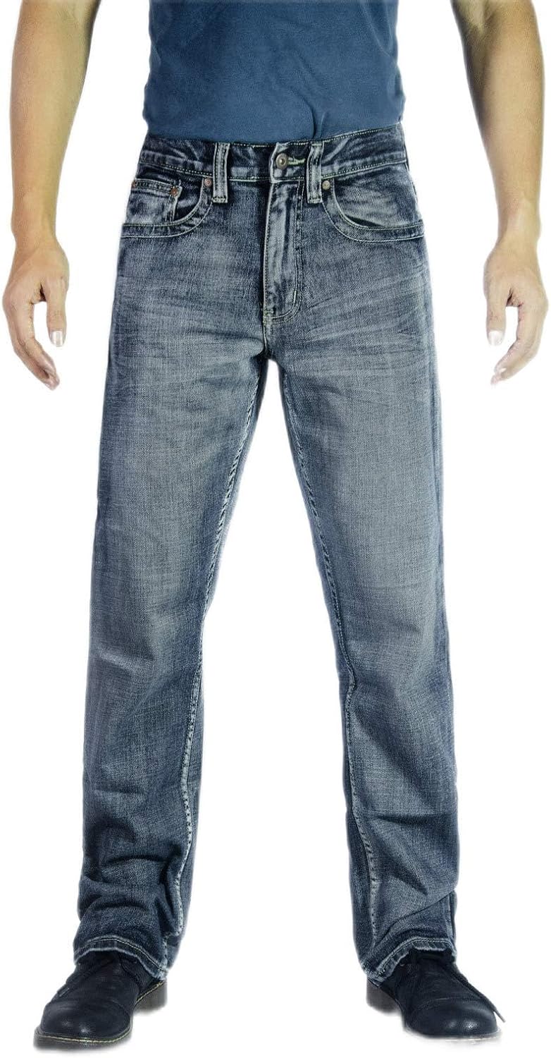 Flypaper Mens Fashion Bootcut Blue Jeans for All-Day Comfort