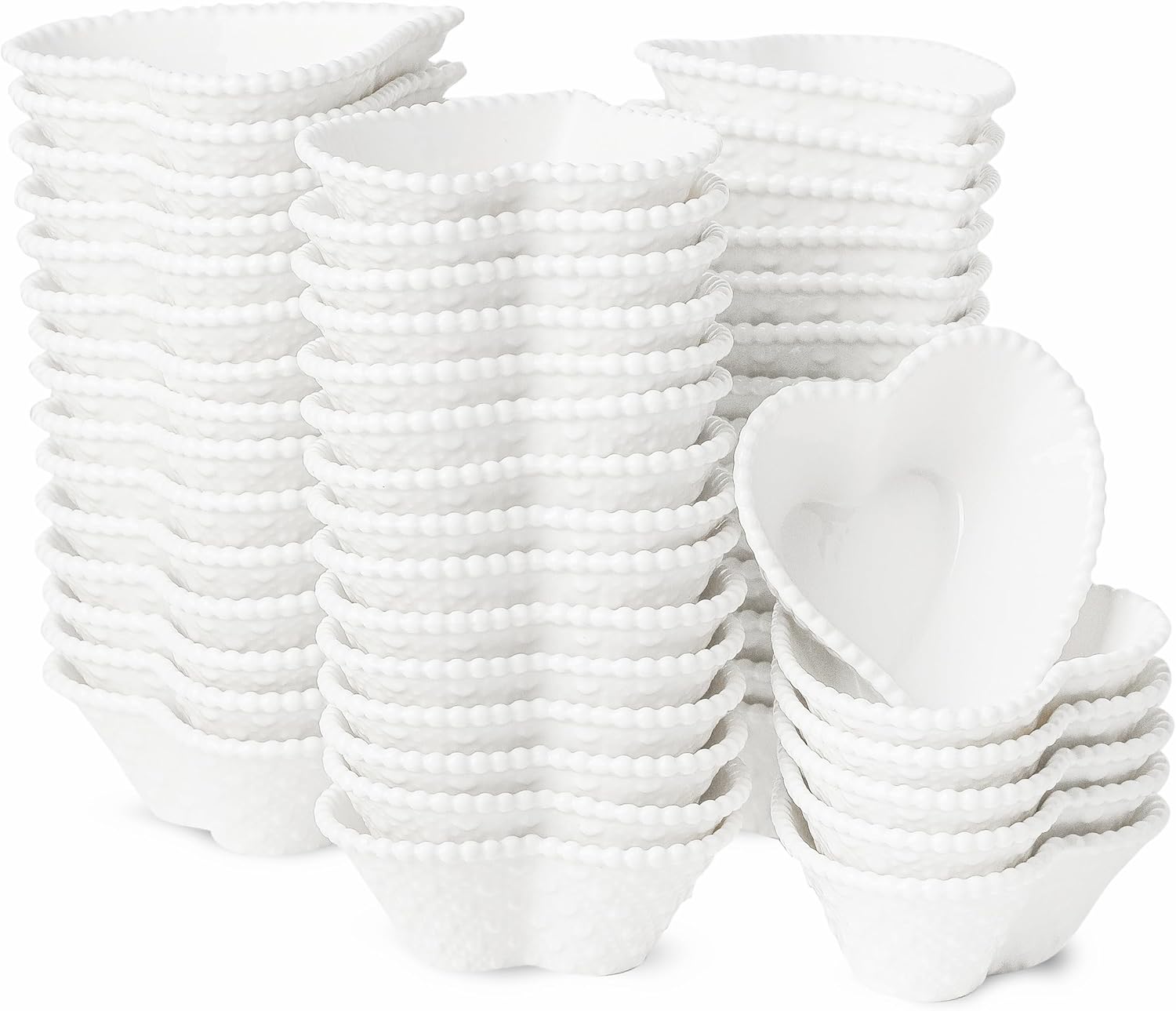 Heart Shape Ceramic Soy Sauce Dishes for Dipping and Serving