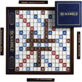 Scrabble Deluxe Edition with Rotating Wooden Game Board - Elegant Play