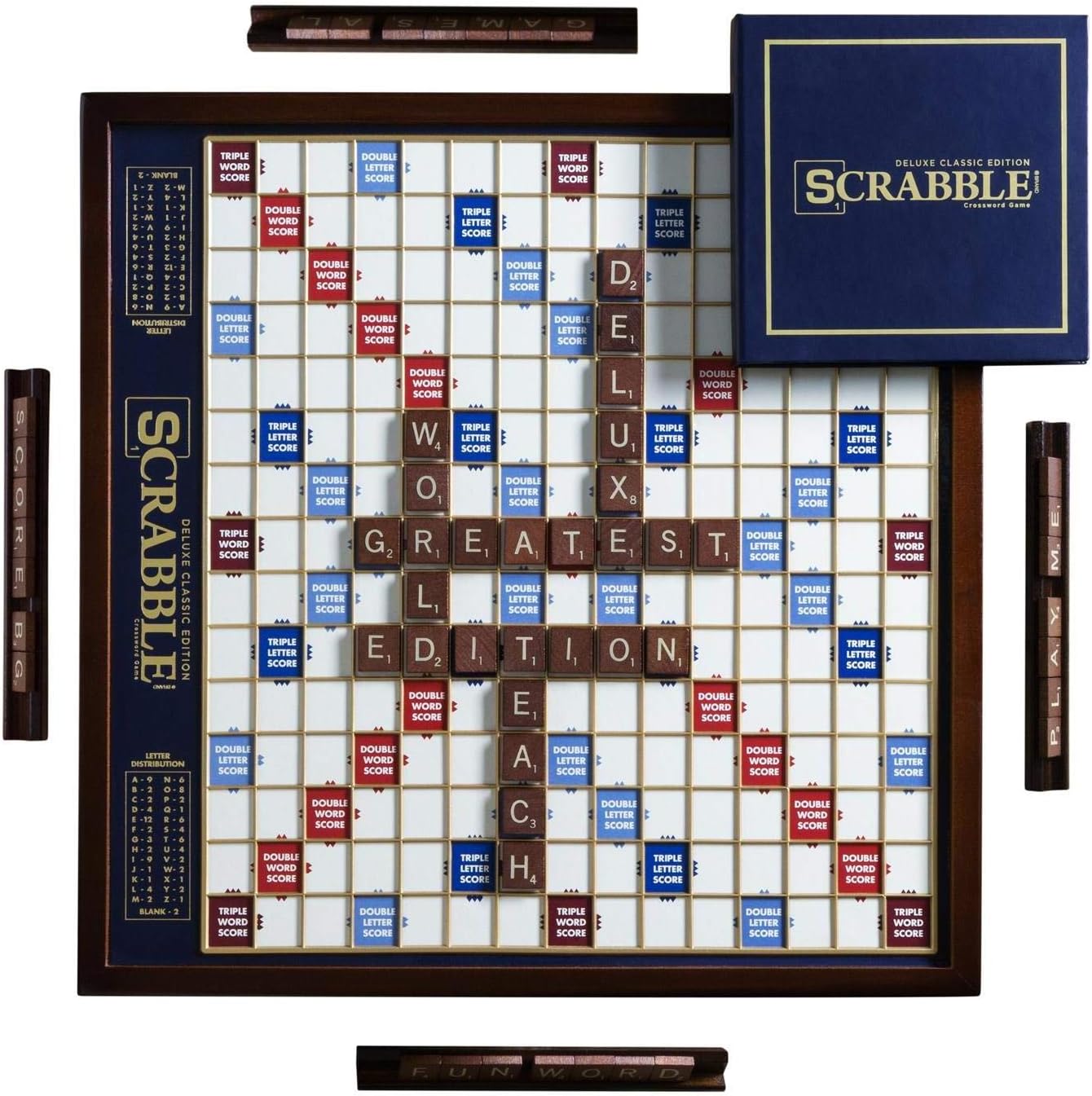 Scrabble Deluxe Edition with Rotating Wooden Game Board Review