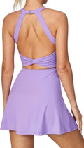 Heathyoga Tennis Dress with Built-In Shorts and Bra - Flattering