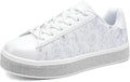Glitter Tennis Sneakers Floral Sparkly Rhinestone Bridal Shoes