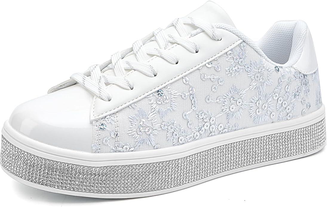 UUBARIS Women's Glitter Tennis Sneakers for Dressy Occasions
