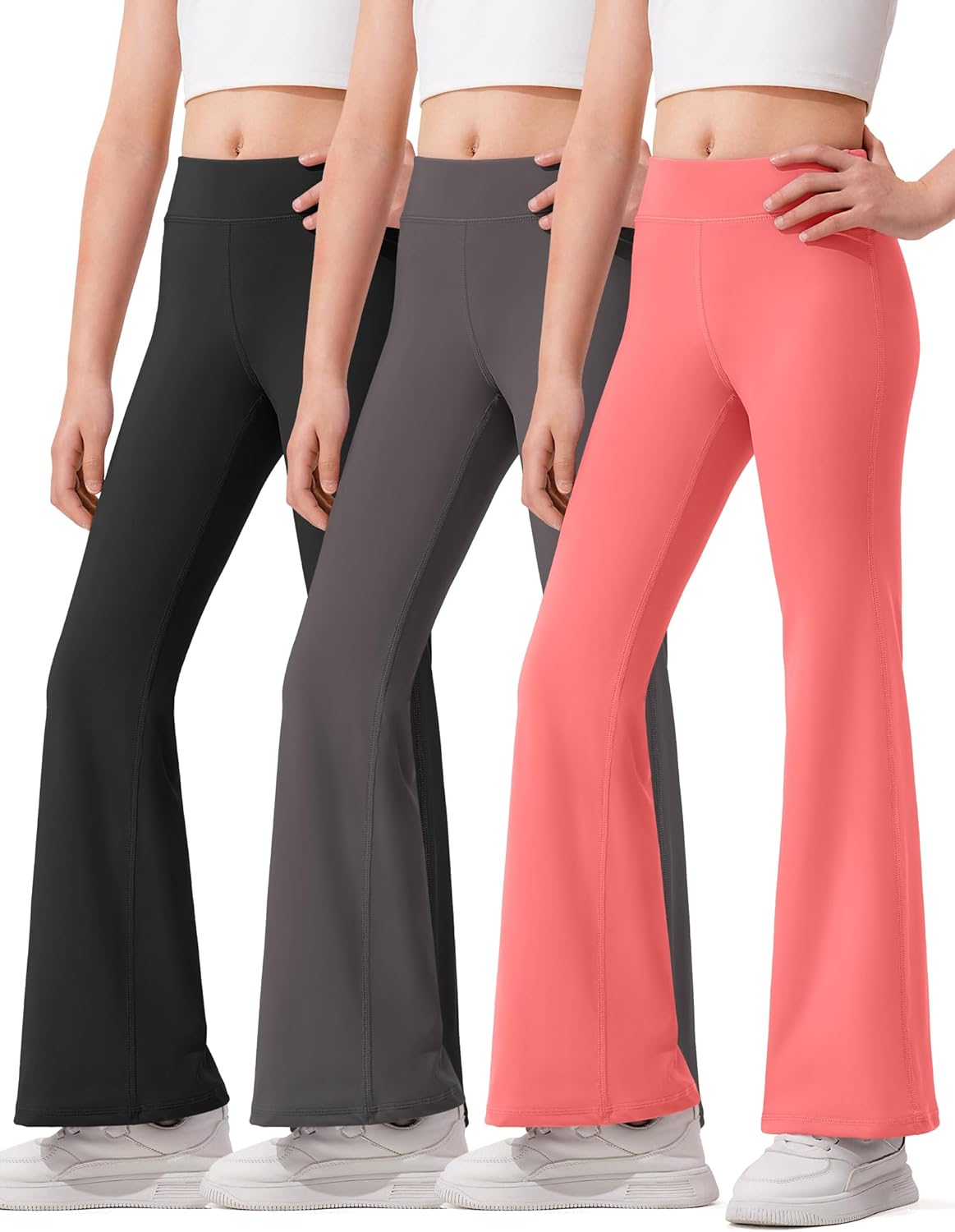 Flare Leggings for Girls - High Waisted Dance Yoga Pants