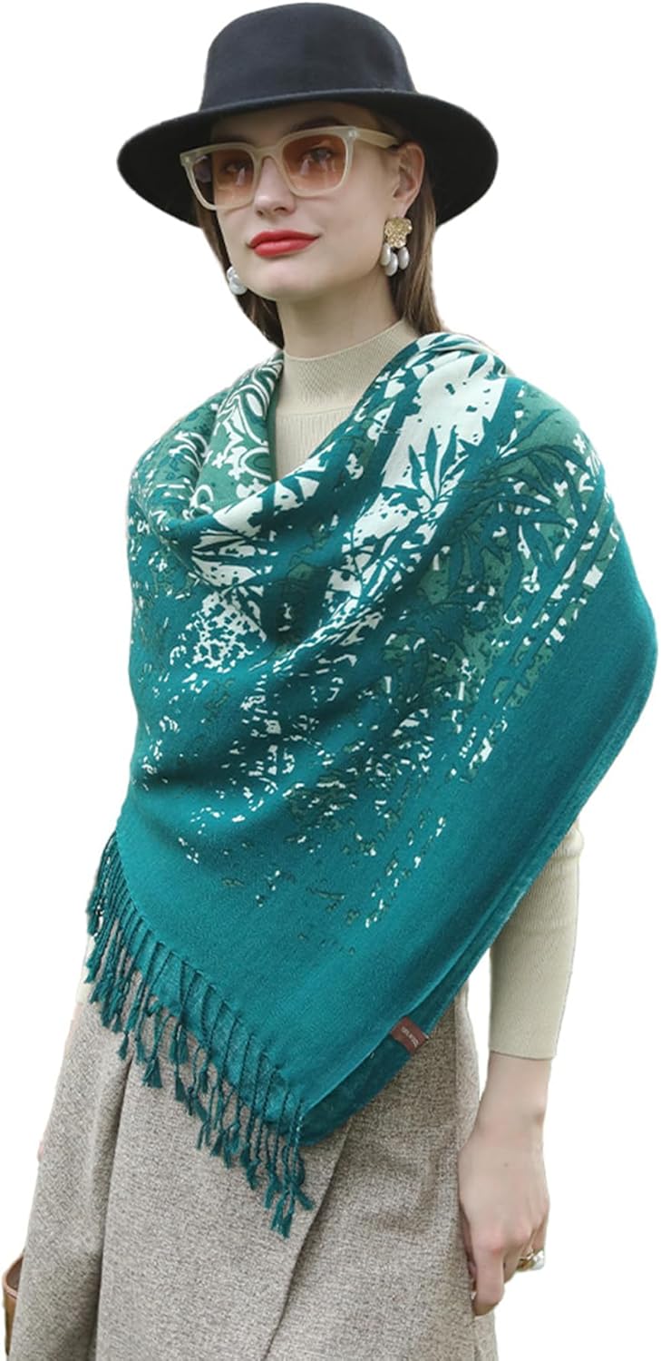 DANA XU 100% Merino Wool Pashmina Shawl for Women - Luxurious Wrap