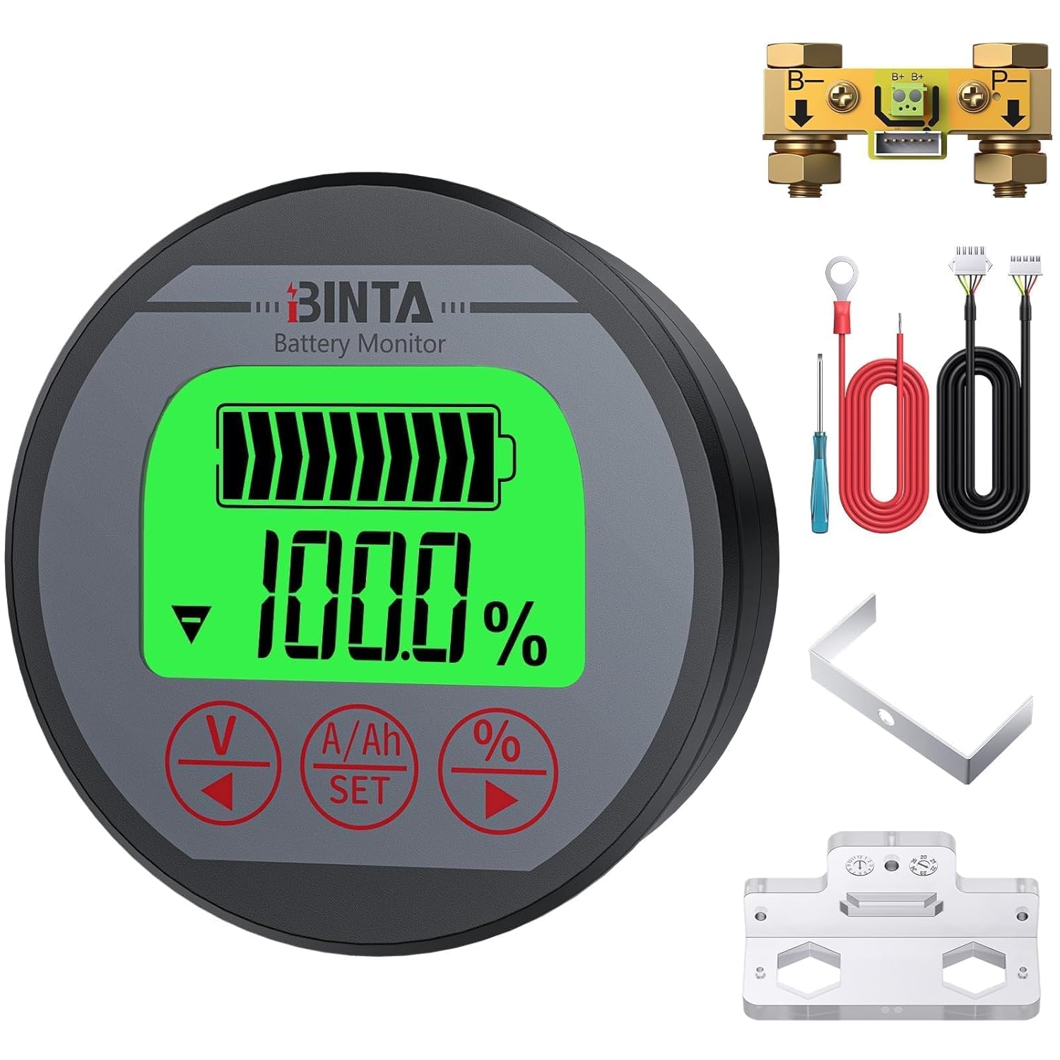 BINTA Battery Monitor with Shunt for Real-Time Power Insights