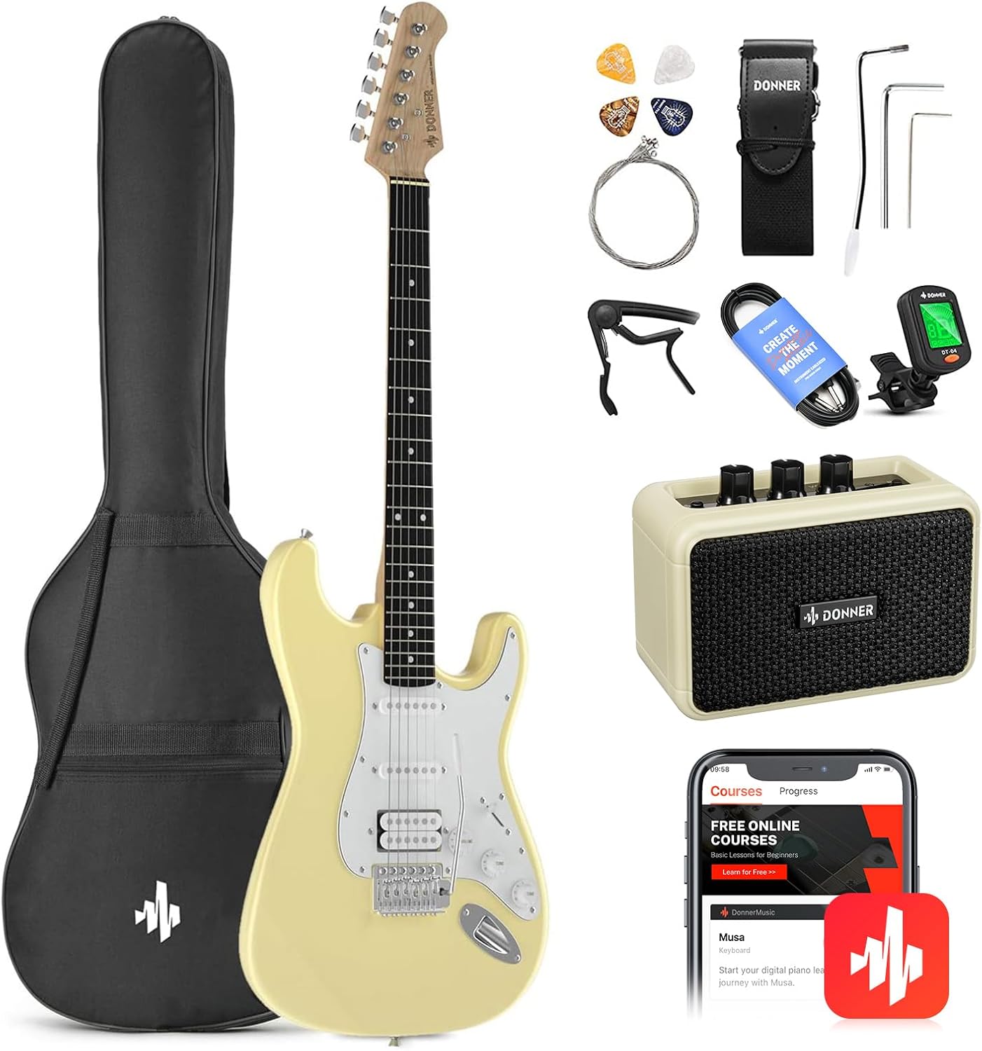 Donner 39-Inch Electric Guitar Starter Kit - Perfect for Beginners