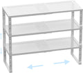 Cabinet Shelf Expandable Stackable Kitchen Organizer 3-Pack White