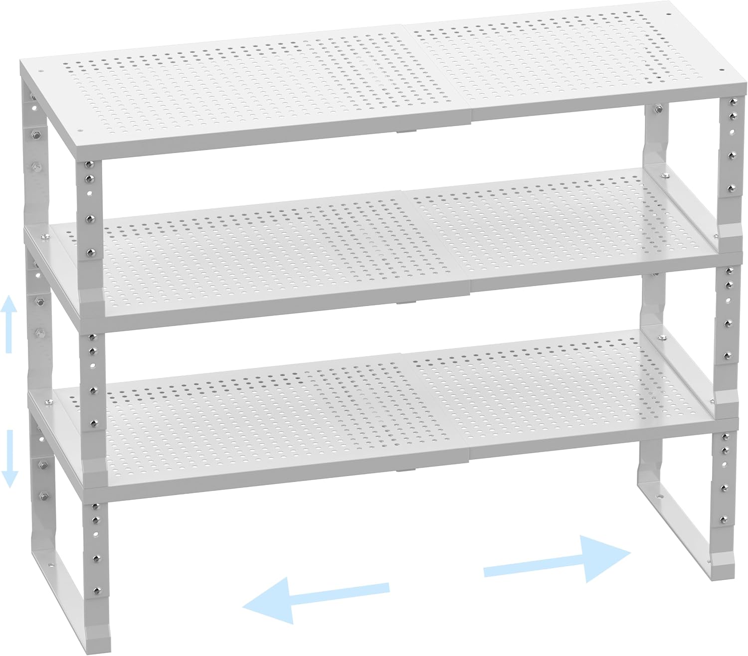 Expandable Adjustable Stackable Kitchen Organizer for Cabinets