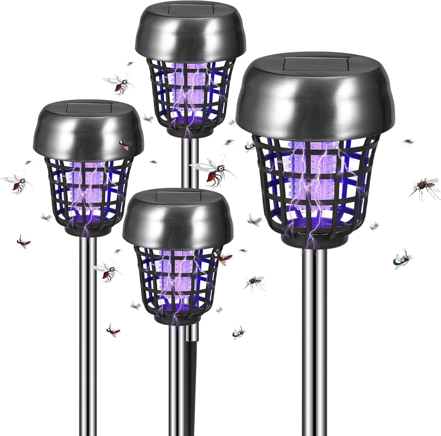 4 Pack Solar Bug Zapper Outdoor Waterproof for Mosquito Control