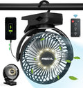FRIZCOL: Portable Clip-on Fan, 65 Hrs, LED Lights, USB Rechargeable