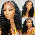 Headband Wig Human Hair 14 in Curly Deep Wave - Wear and Go